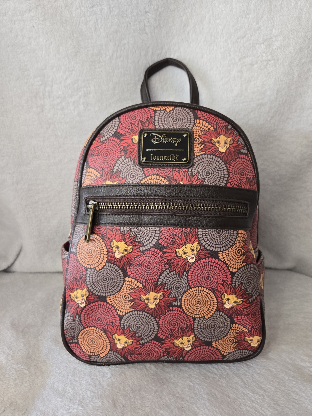 Loungefly The Lion King Patterned Mini Backpack - Red/Orange/Brown
